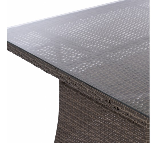 ΤΡΑΠΕΖΙ ΜΕΤΑΛΛΙΚΟ MINSK RATTAN ΓΚΡΙ HM5507.01 150x90x75Υ εκ.