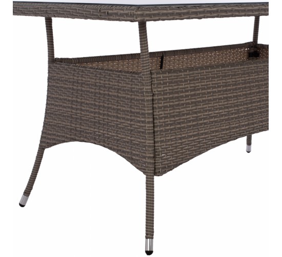 ΤΡΑΠΕΖΙ ΜΕΤΑΛΛΙΚΟ MINSK RATTAN ΓΚΡΙ HM5507.01 150x90x75Υ εκ.