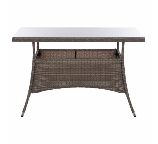 ΤΡΑΠΕΖΙ ΜΕΤΑΛΛΙΚΟ MILITARY RATTAN ΓΚΡΙ HM5141.31 120x70x75Υ εκ.
