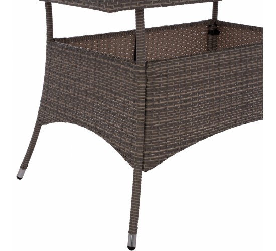 ΤΡΑΠΕΖΙ ΜΕΤΑΛΛΙΚΟ MILITARY RATTAN ΓΚΡΙ HM5141.31 120x70x75Υ εκ.