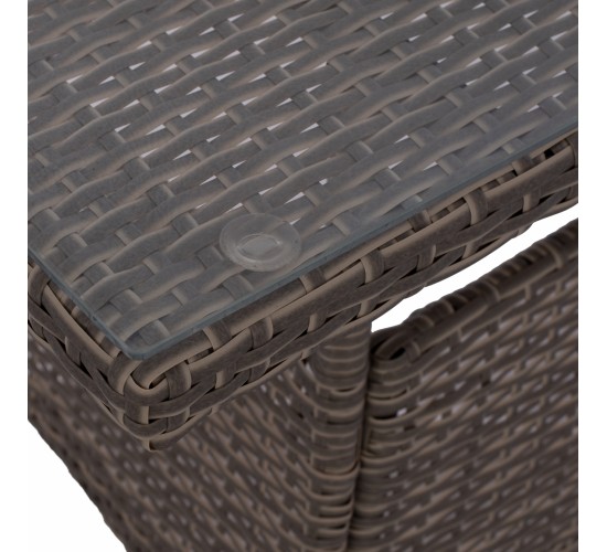 ΤΡΑΠΕΖΙ ΜΕΤΑΛΛΙΚΟ MILITARY RATTAN ΓΚΡΙ HM5141.31 120x70x75Υ εκ.