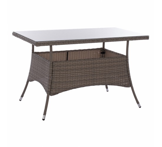 ΤΡΑΠΕΖΙ ΜΕΤΑΛΛΙΚΟ MILITARY RATTAN ΓΚΡΙ HM5141.31 120x70x75Υ εκ.