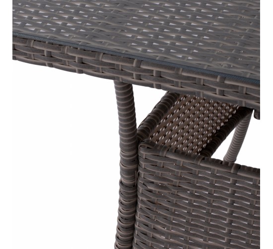 ΤΡΑΠΕΖΙ ΜΕΤΑΛΛΙΚΟ MILITARY RATTAN ΓΚΡΙ HM5141.31 120x70x75Υ εκ.