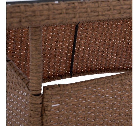 ΤΡΑΠΕΖΙ ΜΕΤΑΛΛΙΚΟ MILITARY RATTAN ΜΠΕΖ ΚΑΦΕ HM5141.32 120x70x75Υ εκ.