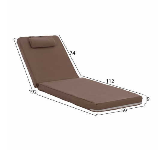 ΜΑΞΙΛΑΡΙ ΞΑΠΛΩΣΤΡΑΣ TEXTILENE 600gr SIFNOS ΜΟΚΑ HM11236.04T 196(117 1 78)x58x9εκ.
