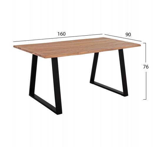 ΤΡΑΠΕΖΙ ΤΡΑΠΕΖΑΡΙΑΣ SOFIA SLIM HM8500.11 ΜΑΣΙΦ ΞΥΛΟ ΑΚΑΚΙΑΣ 160x90x76Υ εκ.