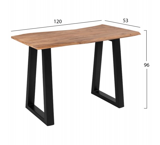 ΤΡΑΠΕΖΙ ΚΟΝΣΟΛΑ SOFIA SLIM HM8744.11 ΜΑΣΙΦ ΞΥΛΟ ΑΚΑΚΙΑΣ ΦΥΣΙΚΟ 120x53x96Υ εκ.