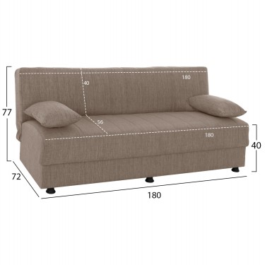 ΚΑΝΑΠΕΣ ΚΡΕΒΑΤΙ ANDRI ΤΡΙΘΕΣΙΟΣ ΜΠΕΖ HM3239.04 180x83x74Υ εκ. 3θέσιος