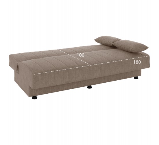 ΚΑΝΑΠΕΣ ΚΡΕΒΑΤΙ ANDRI ΤΡΙΘΕΣΙΟΣ ΜΠΕΖ HM3239.04 180x83x74Υ εκ. 3θέσιος