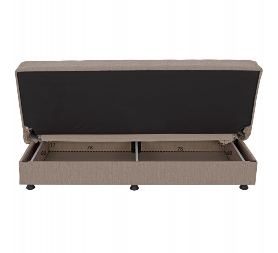 ΚΑΝΑΠΕΣ ΚΡΕΒΑΤΙ ANDRI ΤΡΙΘΕΣΙΟΣ ΜΠΕΖ HM3239.04 180x83x74Υ εκ. 3θέσιος