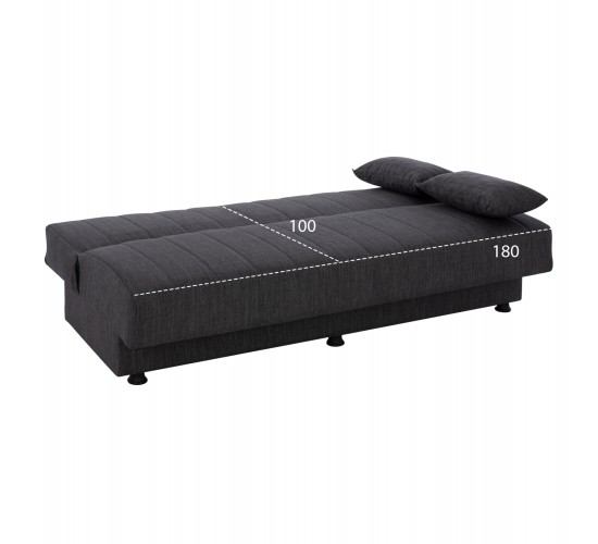 ΚΑΝΑΠΕΣ ΚΡΕΒΑΤΙ ΤΡΙΘΕΣΙΟΣ ΓΚΡΙ HM3239.03 180x72x77 εκ. 3θέσιος