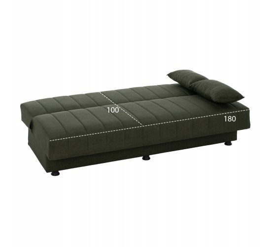 ΚΑΝΑΠΕΣ ΚΡΕΒΑΤΙ ANDRI ΤΡΙΘΕΣΙΟΣ DARK OLIVE HM3239.05 180x72x77 εκ. 3θέσιος