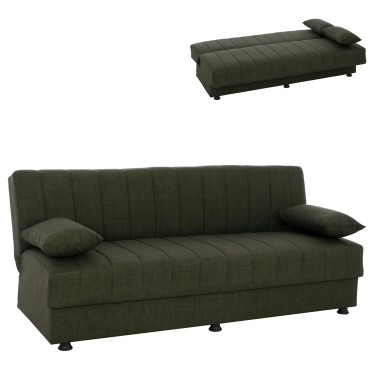 ΚΑΝΑΠΕΣ ΚΡΕΒΑΤΙ ANDRI ΤΡΙΘΕΣΙΟΣ DARK OLIVE HM3239.05 180x72x77 εκ. 3θέσιος