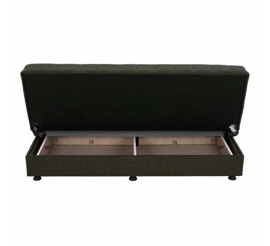 ΚΑΝΑΠΕΣ ΚΡΕΒΑΤΙ ANDRI ΤΡΙΘΕΣΙΟΣ DARK OLIVE HM3239.05 180x72x77 εκ. 3θέσιος
