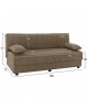 ΚΑΝΑΠΕΣ ΚΡΕΒΑΤΙ ANDRI ΤΡΙΘΕΣΙΟΣ ΚΑΦΕ HM3239.02 180x72x77Υ εκ. 3θέσιος