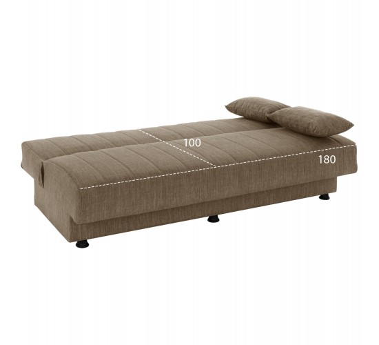 ΚΑΝΑΠΕΣ ΚΡΕΒΑΤΙ ANDRI ΤΡΙΘΕΣΙΟΣ ΚΑΦΕ HM3239.02 180x72x77Υ εκ. 3θέσιος