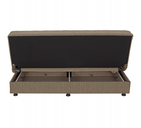 ΚΑΝΑΠΕΣ ΚΡΕΒΑΤΙ ANDRI ΤΡΙΘΕΣΙΟΣ ΚΑΦΕ HM3239.02 180x72x77Υ εκ. 3θέσιος