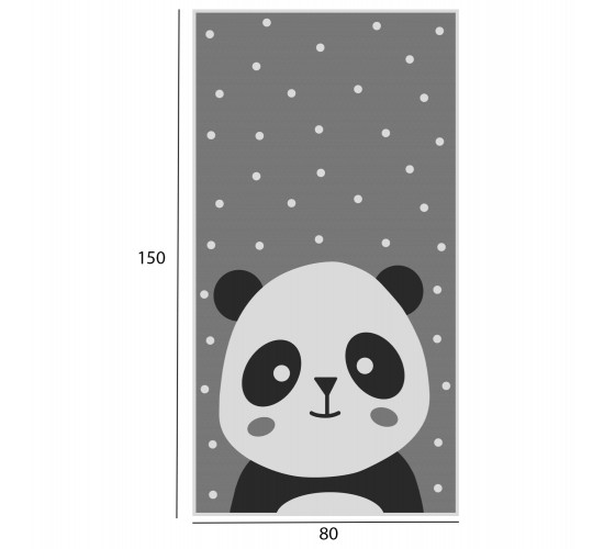 ΠΑΙΔΙΚΟ ΧΑΛΙ ΜΕ ΚΡΟΣΙΑ ΣΕΙΡΑ KIDDER HM7678.14 PANDA ΓΚΡΙ 80Χ150 εκ.