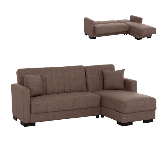 ΚΑΝΑΠΕΣ ΚΡΕΒΑΤΙ GHUFRAN ΓΩΝΙΑ ΑΝΑΣΤΡΕΨΙΜΗ ΚΑΦΕ HM3244.02 ΜΕ ΑΠΟΘΗΚΕΤΙΚΟ ΧΩΡΟ 202x140x78Yεκ.
