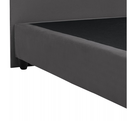 ΚΡΕΒΑΤΙ MALENA ΑΠΟ ΓΚΡΙ ΒΕΛΟΥΔΟ HM638.10 ΓΙΑ ΣΤΡΩΜΑ 150x200 εκ. Διπλό
