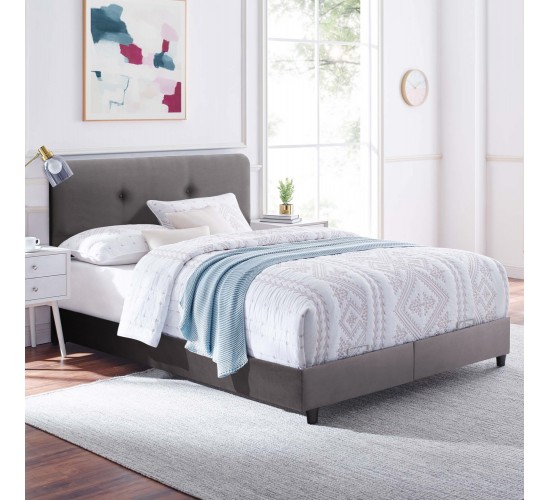 ΚΡΕΒΑΤΙ DOLORES ΜΕ ΑΠΟΘΗΚΕΥΤΙΚΟ ΓΚΡΙ ΒΕΛΟΥΔΟ HM631.10 ΓΙΑ ΣΤΡΩΜΑ 160x200 εκ. Υπέρδιπλο