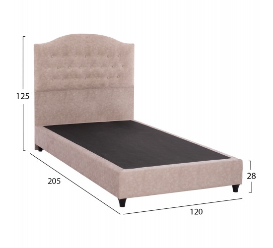 ΚΡΕΒΑΤΙ MALENA ΑΠΟ ΜΠΕΖ ΥΦΑΣΜΑ NUBUCK HM647.22 ΓΙΑ ΣΤΡΩΜΑ 120x200 εκ. Ημίδιπλο