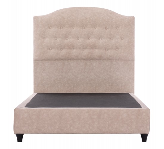 ΚΡΕΒΑΤΙ MALENA ΑΠΟ ΜΠΕΖ ΥΦΑΣΜΑ NUBUCK HM647.22 ΓΙΑ ΣΤΡΩΜΑ 120x200 εκ. Ημίδιπλο