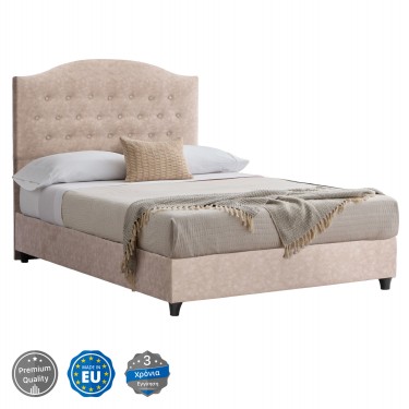 ΚΡΕΒΑΤΙ MALENA ΑΠΟ ΜΠΕΖ ΥΦΑΣΜΑ NUBUCK HM647.22 ΓΙΑ ΣΤΡΩΜΑ 120x200 εκ. Ημίδιπλο