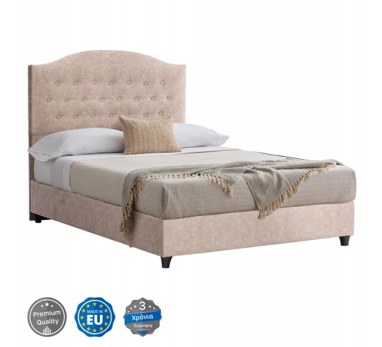 ΚΡΕΒΑΤΙ MALENA ΑΠΟ ΜΠΕΖ ΥΦΑΣΜΑ NUBUCK HM647.22 ΓΙΑ ΣΤΡΩΜΑ 120x200 εκ. Ημίδιπλο