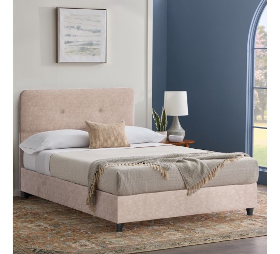 ΚΡΕΒΑΤΙ HM648.22 DOLORES, ΜΠΕΖ ΥΦΑΣΜΑ τ.NUBUCK, 120x200 εκ. Ημίδιπλο