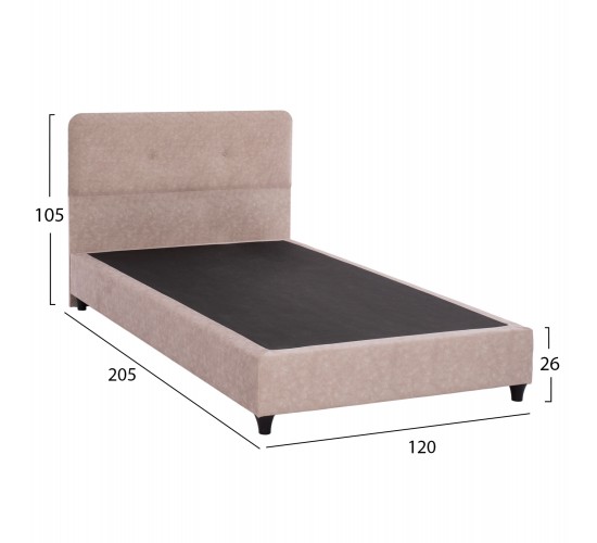 ΚΡΕΒΑΤΙ HM648.22 DOLORES, ΜΠΕΖ ΥΦΑΣΜΑ τ.NUBUCK, 120x200 εκ. Ημίδιπλο