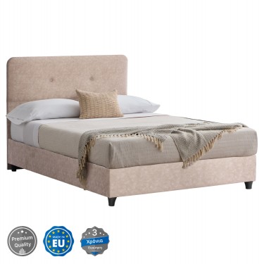 ΚΡΕΒΑΤΙ HM648.22 DOLORES, ΜΠΕΖ ΥΦΑΣΜΑ τ.NUBUCK, 120x200 εκ. Ημίδιπλο