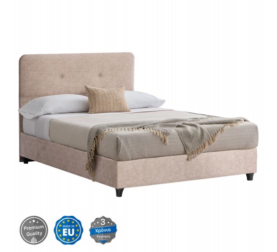 ΚΡΕΒΑΤΙ HM648.22 DOLORES, ΜΠΕΖ ΥΦΑΣΜΑ τ.NUBUCK, 120x200 εκ. Ημίδιπλο