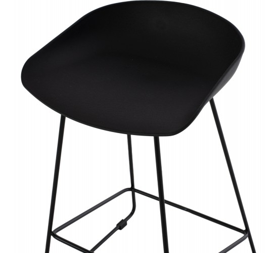 ΣΚΑΜΠΟ ΜΠΑΡ NAILA HM9299.02 ΜΑΥΡΟ ΜΕΣΑΙΟΥ ΥΨΟΥΣ 44x44x74Yεκ.
