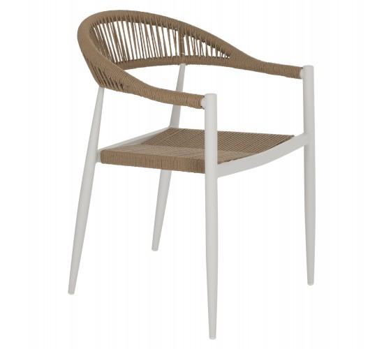 ΠΟΛΥΘΡΟΝΑ ΑΛΟΥΜΙΝΙΟΥ GRET HM5854.01 ΛΕΥΚΗ PE RATTAN ΜΠΕΖ 56x55,5x78Υεκ.