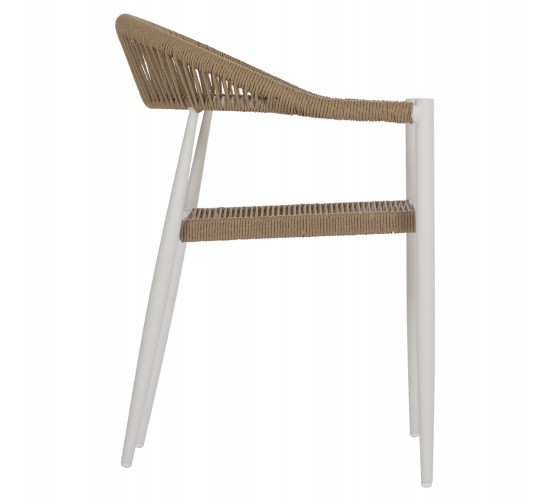 ΠΟΛΥΘΡΟΝΑ ΑΛΟΥΜΙΝΙΟΥ GRET HM5854.01 ΛΕΥΚΗ PE RATTAN ΜΠΕΖ 56x55,5x78Υεκ.