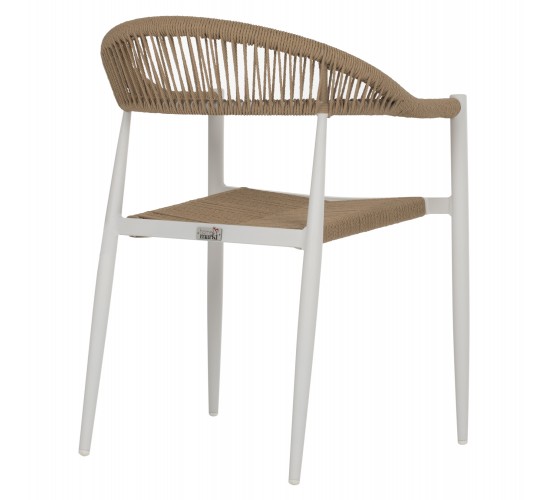 ΠΟΛΥΘΡΟΝΑ ΑΛΟΥΜΙΝΙΟΥ GRET HM5854.01 ΛΕΥΚΗ PE RATTAN ΜΠΕΖ 56x55,5x78Υεκ.