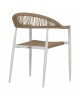 ΠΟΛΥΘΡΟΝΑ ΑΛΟΥΜΙΝΙΟΥ GRET HM5854.01 ΛΕΥΚΗ PE RATTAN ΜΠΕΖ 56x55,5x78Υεκ.