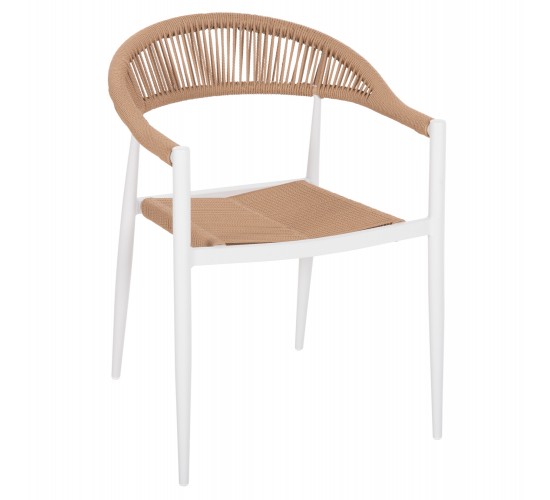ΠΟΛΥΘΡΟΝΑ ΑΛΟΥΜΙΝΙΟΥ GRET HM5854.01 ΛΕΥΚΗ PE RATTAN ΜΠΕΖ 56x55,5x78Υεκ.