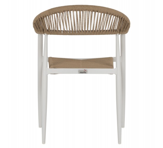 ΠΟΛΥΘΡΟΝΑ ΑΛΟΥΜΙΝΙΟΥ GRET HM5854.01 ΛΕΥΚΗ PE RATTAN ΜΠΕΖ 56x55,5x78Υεκ.