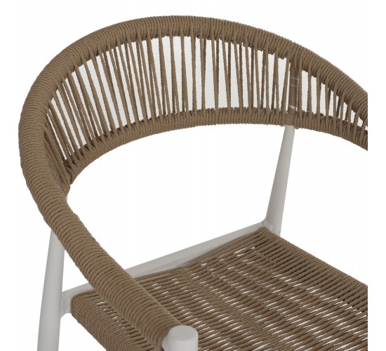 ΠΟΛΥΘΡΟΝΑ ΑΛΟΥΜΙΝΙΟΥ GRET HM5854.01 ΛΕΥΚΗ PE RATTAN ΜΠΕΖ 56x55,5x78Υεκ.