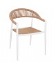 ΠΟΛΥΘΡΟΝΑ ΑΛΟΥΜΙΝΙΟΥ GRET HM5854.01 ΛΕΥΚΗ PE RATTAN ΜΠΕΖ 56x55,5x78Υεκ.