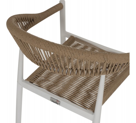 ΠΟΛΥΘΡΟΝΑ ΑΛΟΥΜΙΝΙΟΥ GRET HM5854.01 ΛΕΥΚΗ PE RATTAN ΜΠΕΖ 56x55,5x78Υεκ.