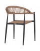 ΠΟΛΥΘΡΟΝΑ ΑΛΟΥΜΙΝΙΟΥ HM5854.02 ΑΝΘΡΑΚΙ PΕ RATTAN ΜΠΕΖ 55.5x58.5x78 εκ.