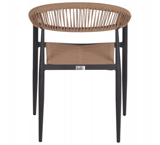 ΠΟΛΥΘΡΟΝΑ ΑΛΟΥΜΙΝΙΟΥ HM5854.02 ΑΝΘΡΑΚΙ PΕ RATTAN ΜΠΕΖ 55.5x58.5x78 εκ.