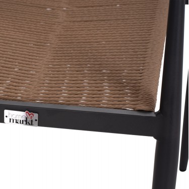 ΠΟΛΥΘΡΟΝΑ ΑΛΟΥΜΙΝΙΟΥ GRET HM5854.02 ΑΝΘΡΑΚΙ PΕ RATTAN ΜΠΕΖ 56x55,5x78Υ εκ.