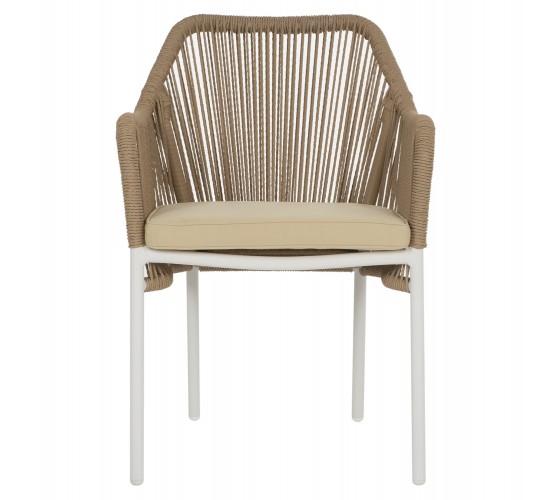ΠΟΛΥΘΡΟΝΑ ΑΛΟΥΜΙΝΙΟΥ HM5855.01 ΛΕΥΚΟ ΜΕ ΣΧΟΙΝΙ WICKER PE ΜΠΕΖ 56x66x82 εκ.