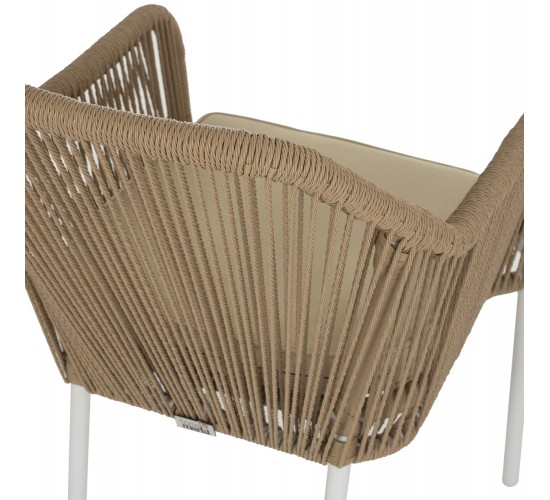 ΠΟΛΥΘΡΟΝΑ ΑΛΟΥΜΙΝΙΟΥ HM5855.01 ΛΕΥΚΟ ΜΕ ΣΧΟΙΝΙ WICKER PE ΜΠΕΖ 56x66x82 εκ.