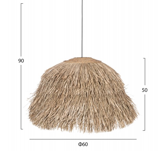 ΦΩΤΙΣΤΙΚΟ ΟΡΟΦΗΣ ΜΕ ΣΧΗΜΑ ΘΑΜΝΟΥ ΑΠΟ PANDAN GRASS ΣΕ ΦΥΣΙΚΟ HM7775 60x60x50Yεκ.