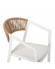 ΠΟΛΥΘΡΟΝΑ ΑΛΟΥΜΙΝΙΟΥ HM5891.02 ΛΕΥΚΟΣ ΣΚΕΛΕΤΟΣ&TEXTLINE-ΜΠΕΖ RATTAN 56x60x81,5Υ εκ.